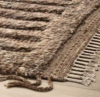 Boho-Stil Handgetufteter Teppich Strukturierter Geometrischer Flächenteppich |   Hochfloriger Moderner Neutraler Teppich für Wohnzimmer und Schlafzimmer