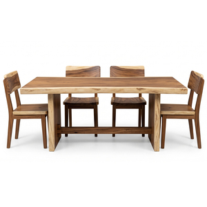 Solid Suar Wood Authentic Live-Edge <b>Dining</b> Room Furniture Modern <b>Rustic</b> Premium Quality Natural Edge <b>Table</b> for Hotel Restaurant - Product Image 1