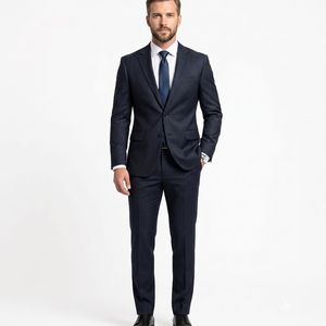 Tissu léger en viscose et polyester bleu marine de haute qualité pour costumes en tweed pour femmes et garçons, vêtements de travail, résistant aux plis, séchage rapide, tissé - Product Image 1