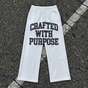กางเกงสเวตเตอร์ปักลายขาบานสำหรับผู้หญิงกางเกงสเวตเตอร์ทรงหลวมเอวมีเชือกรูดสำหรับฤดูหนาว - Product Image 1