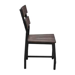 Set of 2 Oak and Black <b>Ladder</b> Back Side Dining <b>Chairs</b> - Product Image 4