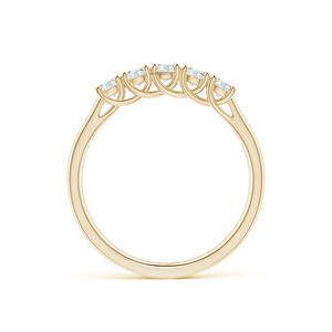 Anillo de compromiso con diamante cultivado en laboratorio, corte brillante, para mujer, banda clásica de eternidad para aniversario, oro de 10K, 14K, 18K, plata 925, 935 - Product Image 4