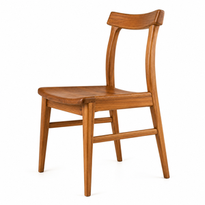 Silla de Comedor Moderna Escandinava Ecológica y Duradera de Madera de Teca Sólida, Asiento de Madera Esculpida, Muebles Contemporáneos para Restaurante - Product Image 3
