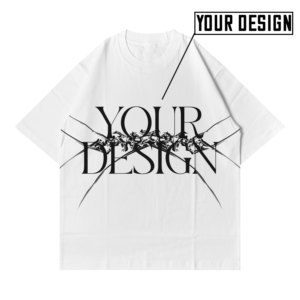 เสื้อยืดผสมโพลีเอสเตอร์และคอตตอนสำหรับผู้ชาย พิมพ์ลาย DTG ผิวสัมผัสนุ่ม เสื้อผ้าผู้ชายทรงบ็อกซี่ฟิต ล้างสีแบบแอซิดวอช สีซีดจางแบบซันเฟด เนื้อผ้าหนา - Product Image 2