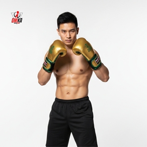 Guantes de Boxeo Metálicos Dorados y Verdes con Logotipo Personalizado, Guantes Ligeros de PU/PVC/Cuero para Entrenamiento y Sparring Profesional, OEM/ODM - Product Image 2