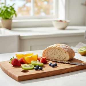 Tabla de cortar de madera de acacia con asa |   Tabla grande de madera para cortar y servir queso, pan y charcutería - Product Image 3