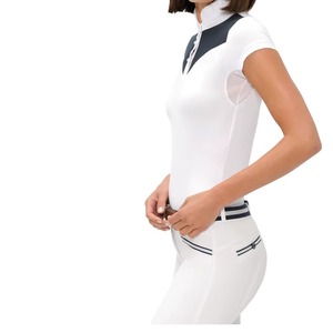 Camiseta de malla de alto rendimiento para mujer, estilo personalizado, ropa ecuestre occidental de spandex, disponible en todas las tallas y colores. - Product Image 5