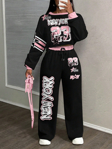 Conjunto de Chándales Deportivos Personalizados con Logotipo para Mujer, Chándales de Algodón de Alta Calidad para Mujer al por Mayor - Product Image 5