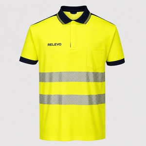 Camiseta polo reflectante de alta visibilidad, ropa de trabajo de seguridad, polo amarillo fluorescente de manga corta - Product Image 1