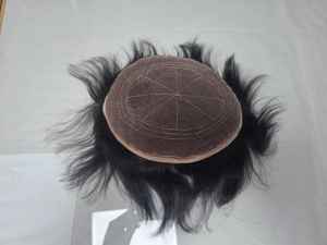 Prothèse capillaire complète en dentelle, cheveux humains indiens Remy, bouclée pour hommes, densité 100%, longueur courte TAZ HAIR BANGLADESH - Product Image 4