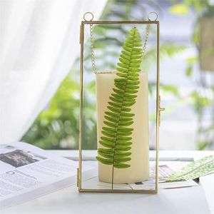 Customized <b>Gold</b> Metal & Glass Rectangle Photo <b>Frame</b> with Glass Hanging Wall Decor for Home Decoration Glass <b>Picture</b> Fram - Product Image 2
