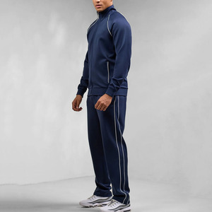 Último Diseño OEM Personalizado, Chaqueta y Pantalón con Cierre Completo en Azul Marino, Traje Deportivo de Dos Piezas para Hombre, Ropa Deportiva Transpirable - Product Image 4