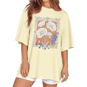 Camiseta gráfica de manga corta con cuello redondo para mujer, verano - Product Image 1