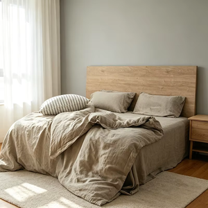 Ensemble de housse de couette en lin de luxe 3 pièces, taille King, motifs variés - Product Image 5