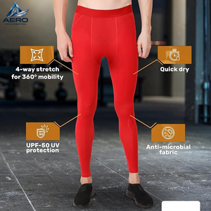 Legging de compression confortable de qualité supérieure, nouvelle tendance, couleur rouge unie, taille élastique, longueur intégrale, pour la vente en gros, de fiables fournisseurs - Product Image 6