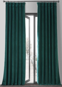 Velvet <b>Curtain</b> Polyester/Linen Blend Art Deco Design <b>Light</b> Filtering & Washable - Product Image 3