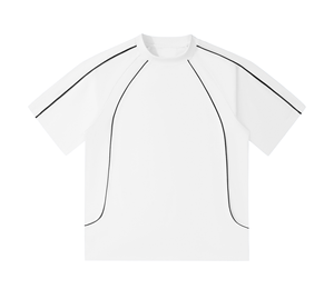 เสื้อยืดคอกลมแบบสปอร์ตสั่งทำพิเศษ พร้อมแถบตัดสี  เสื้อยืดประสิทธิภาพสูง ผู้ผลิตชุดกีฬาแบบ OEM  ขั้นต่ำในการสั่งซื้อน้อย จัดส่งทั่วโลก - Product Image 1