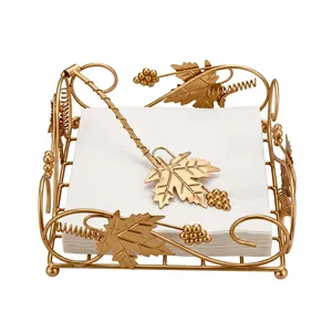 Porte-serviettes en or pour table à manger et cuisine |   Support décoratif en métal pour papier de soie, pour la maison, le restaurant, le bureau - Product Image 1