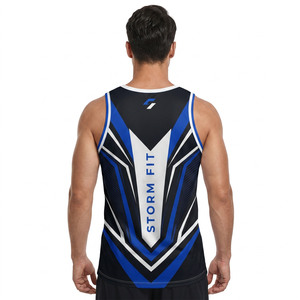 เสื้อกล้ามผู้ชาย Storm Fit แบบไม่มีแขน พิมพ์ลายด้วยความร้อน โพลีเอสเตอร์ 100% แห้งเร็ว คอกลม สำหรับออกกำลังกาย ชุดกีฬา น้ำหนัก 180 กรัม - Product Image 3