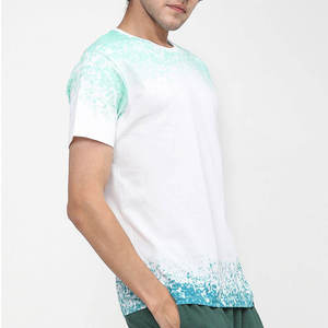 T-shirt Homme Blanc Menthe Uni Imprimé 100% Coton Manches Courtes Décontracté Coupe Ample Streetwear Logo Personnalisé - Product Image 2