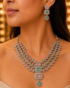 Fancy Collection Classic High Quality Alloy Gold Plated Geometric Design Claw Setting Imitation Pearl Women's Wedding <b>Set</b> - Product Image 2