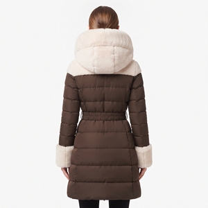 Women's Hooded <b>Belted</b> Winter Puffer Jacket Long Quilted <b>Coat</b> <b>with</b> Fur Trim Warm Insulated Outdoor Fashion Casual Winter Wear New - Product Image 2