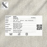 Fabricante Mayorista de Tela Tweed Pesada de 350 g/m², 97% Algodón, 3% Elastano, Teñida con Hilo, Tejido 3/1 Z, Elástica, Transpirable y Suave para Chinos