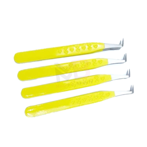 ชุดแหนบต่อขนตาสแตนเลสสีเหลืองแบบกำหนดเอง ปลายเรียบละเอียดสำหรับต่อขนตา - Product Image 2