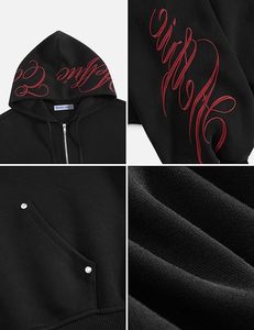 Conjunto de sudadera y pantalón oversize con bordado para mujer y hombre, conjunto de 2 piezas a juego, sudadera con capucha y cremallera, chándal informal. - Product Image 5