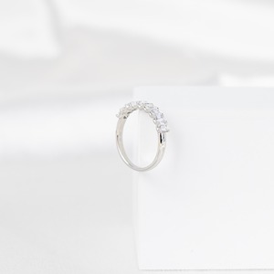 1.45 Carat Emerald Cut Lab Grown Diamond Half Eternity Band in 14K Gold Minimalist <b>Stacking</b> <b>Ring</b> Anniversary Wedding - Product Image 1