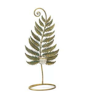 Support de bougie de style sapin de Noël Golden Stillness, 26 cm de haut, en laiton, décoration pour la maison - Product Image 2