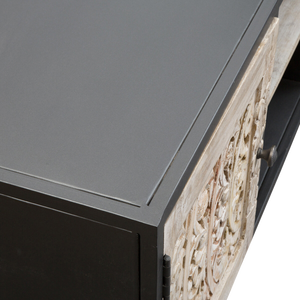 Mueble para TV Vandana Cresta Terra de madera de mango blanqueada - Product Image 5