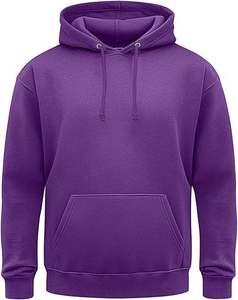 เสื้อสเวตเชิ้ตมีฮู้ดผ้าฟลีซสีม่วงสำหรับผู้ชายทรงปกติแบบลำลองสีทึบมีกระเป๋าเสื้อฮู้ดสำหรับใส่ในฤดูใบไม้ร่วง - Product Image 1