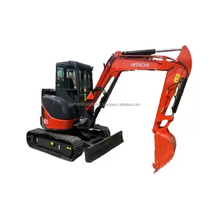 Sử dụng đi bộ máy xúc bánh xích loại nhà vườn nhỏ Micro Digger máy đỏ Hitachi ZX50U-3F 5t Mini Digger để bán