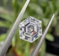 Diamant blanc de couleur D cultivé en laboratoire, hexagonal, CVD HPHT, certifié par un tiers, fabrication de bijoux fantaisie sur mesure, RAAMAA