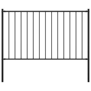 Panel de Cerca de Acero con Recubrimiento de Polvo Negro de 5.9 pies x 2.5 pies con Postes, Producto de Estructuras de Acero - Product Image 1