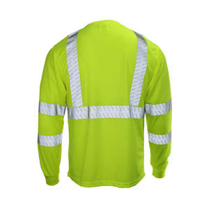 Camiseta de Seguridad de Alta Visibilidad ANSI Clase 1, Impermeable, de Poliéster de Alta Calidad, para Trabajo de Construcción, con Logotipo Personalizado, Manga Larga, Reflectante - Product Image 3