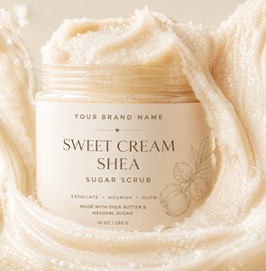 Organic Sweet Cream Shea Sugar <b>Body</b> <b>Scrub</b> OEM Private Label Nourishing & Revitalizing Exfoliating <b>Scrub</b> Improves Skin Texture - Product Image 1