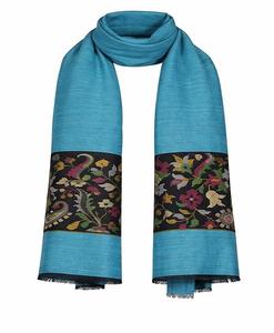 Châle en cachemire et laine fine VIC pour femme, usage quotidien hivernal, élégant, bordure florale tissée, doux, chaud, de qualité supérieure, 70 x 200 cm - Product Image 1