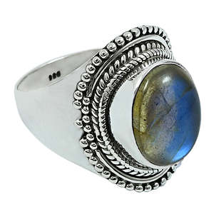 925 Sterling Silver <b>Spinner</b> <b>Ring</b> Labradorite Stone Silver Jewelry Handmade Oval Cut Gemstone Vintage <b>Ring</b> In Bohemian Style - Product Image 1