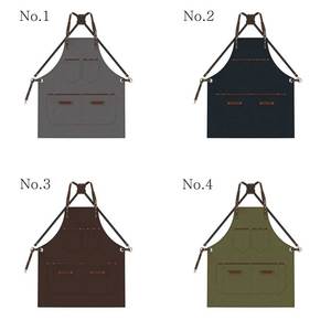 Delantal unisex de lona con correas de cuero y bolsillos, logotipo personalizado impreso, para uso en restaurantes y bares. - Product Image 5