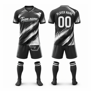 Maillot de foot personnalisé en sublimation, 100% polyester, séchage rapide, anti-transpiration, unisexe adulte, antibactérien, nom d'équipe - Product Image 6