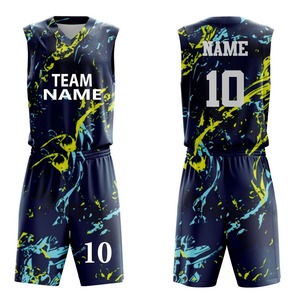 Tenue de basketball brodée respirante, personnalisable en gros, avec logo imprimé par sublimation, anti-UV, séchage rapide, évacuation de l'humidité, grandes tailles - Product Image 2