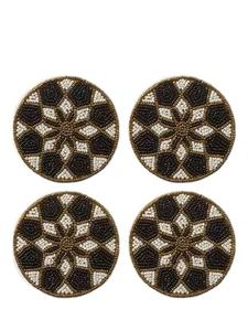 Ensemble de 4 sous-verres élégants et fantaisistes en verre perlé brodé, design multicolore, de qualité supérieure, modernes, durables, personnalisables, uniques, Hiba - Product Image 2