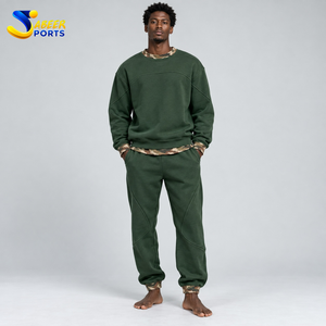 <b>Top</b> Selling Men Double Layer <b>Sweat</b> Suit With Soft Fabric Warm Construction Comfortable Fit Ribbed Cuffs <b>Sweat</b> suit For Winter - Product Image 1