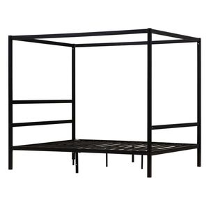 Letto in Ferro Nero con Rete Zanzariera, Tre Barre Orizzontali e Coda Orizzontale Singola, Letti in Metallo Eleganti Misura King Size - Product Image 6