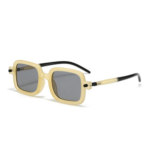 Cross-Border ModernCross-Border Trend Street Style <b>Square</b>-Frame with Vintage Texture Street Style <b>Sunglasses</b> UV Protection - Product Image 5