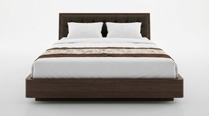 Cadre de lit double moderne en bois massif rembourré avec rangement floqué pour chambre d'appartement - Product Image 2