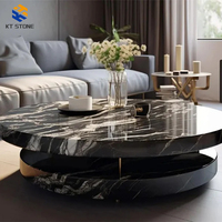 Table basse en marbre noir Calacatta italien de haute qualité, table de canapé, utilisation en intérieur, marbre