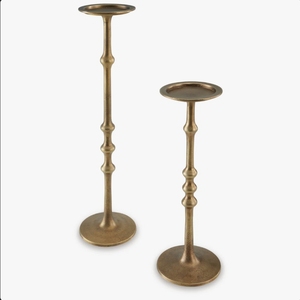 Wholesale <b>Tall</b> Gold Metal Pillar Candle Holder Set Textured Spindle <b>Candlestick</b> Stands Table Centerpiece Wedding Home Decor - Product Image 3